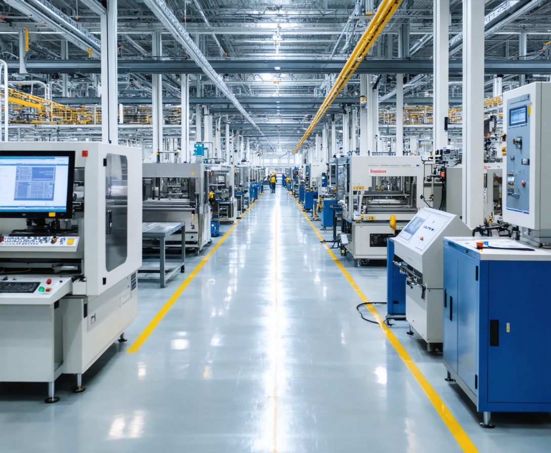 Produktionshalle eines mittelständischen Fertigungsbetriebs