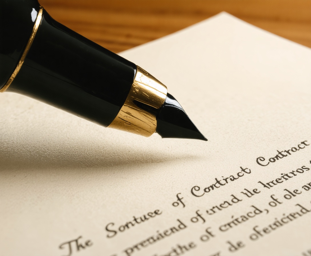 Nahaufnahme einer Vertragsunterzeichnung